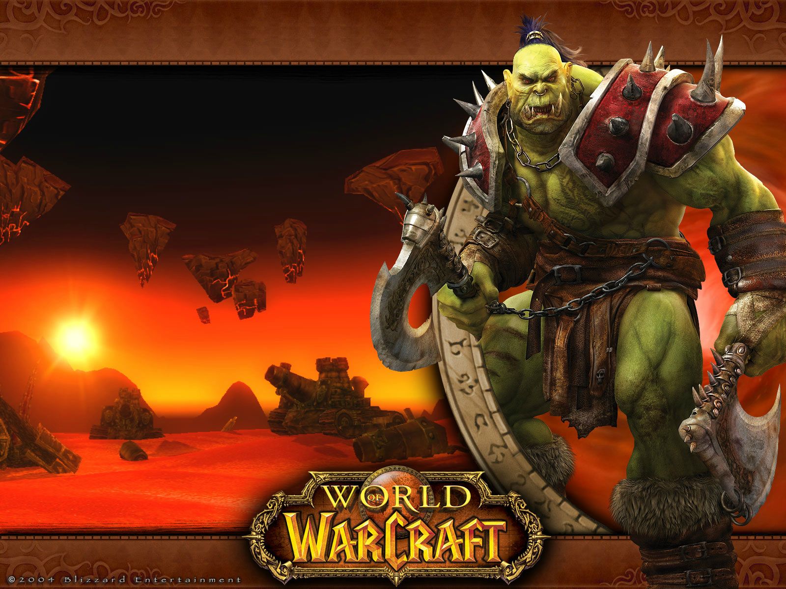 Armoured Horde warrior in a fiery landscape